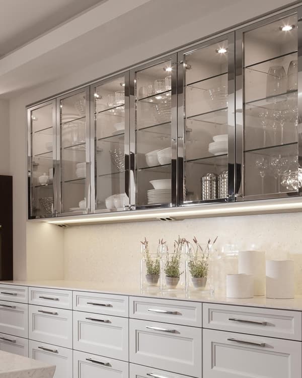 Crystal Glass cabinet door finish