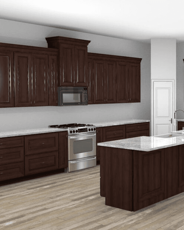 Montana Brown finish - kitchen scene with cabinet door