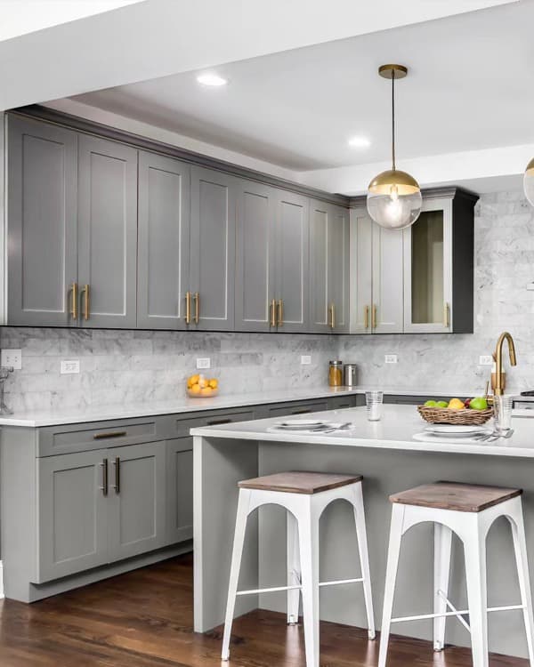 Harbor Stone finish - kitchen scene with cabinet door