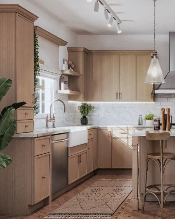 Manhattan White Oak finish - kitchen scene with cabinet door