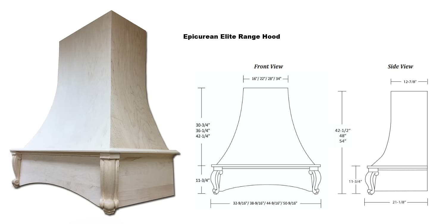 Epicurean Elite Range Hood - multiple sizes available