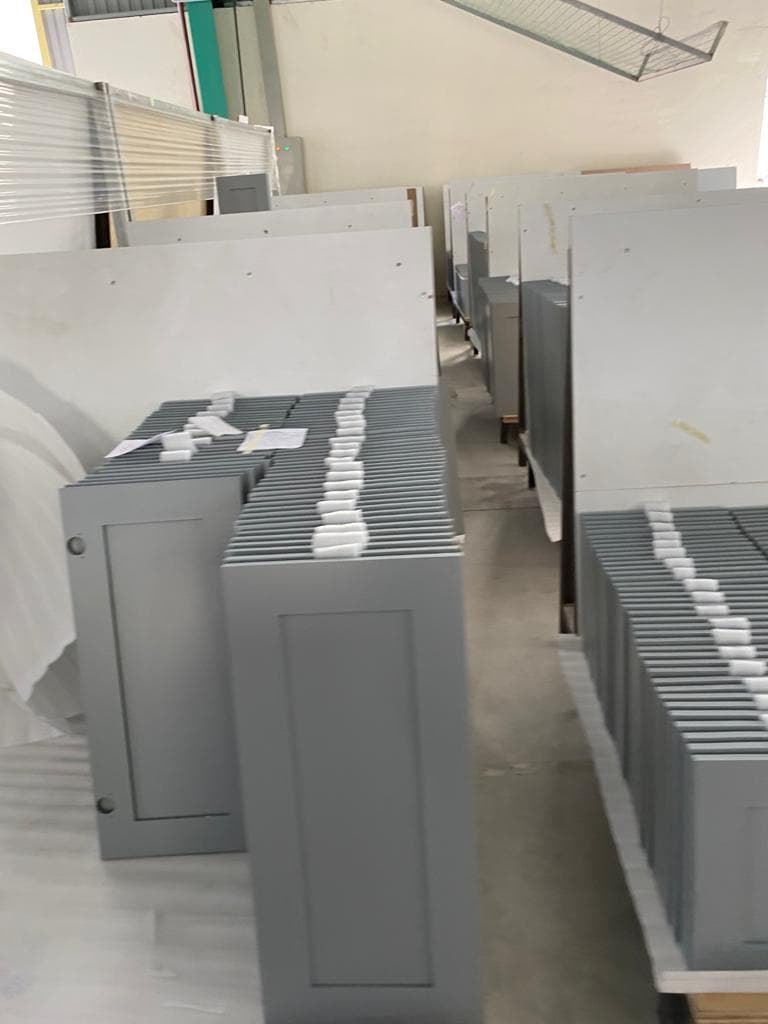 Curing and drying line with white cabinet bodies
