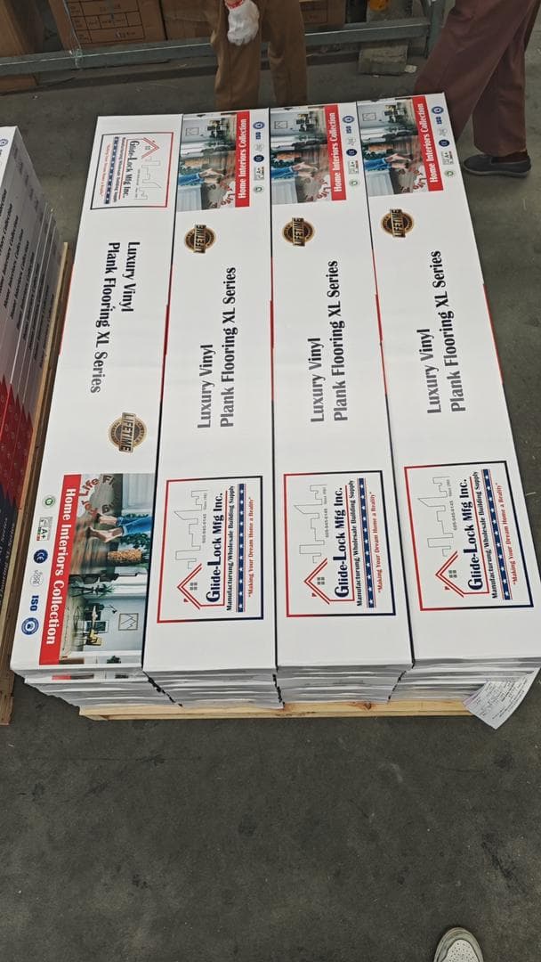 Pallet of Glide-Lock Luxury Vinyl Plank Flooring XL Series boxes