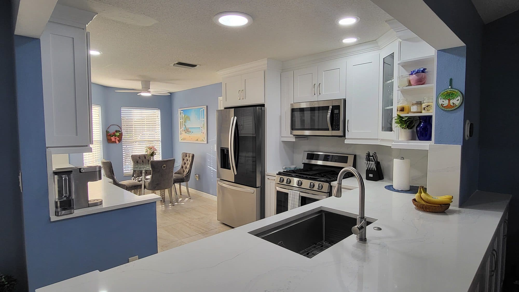White Shaker Kitchen with Quartz Counters