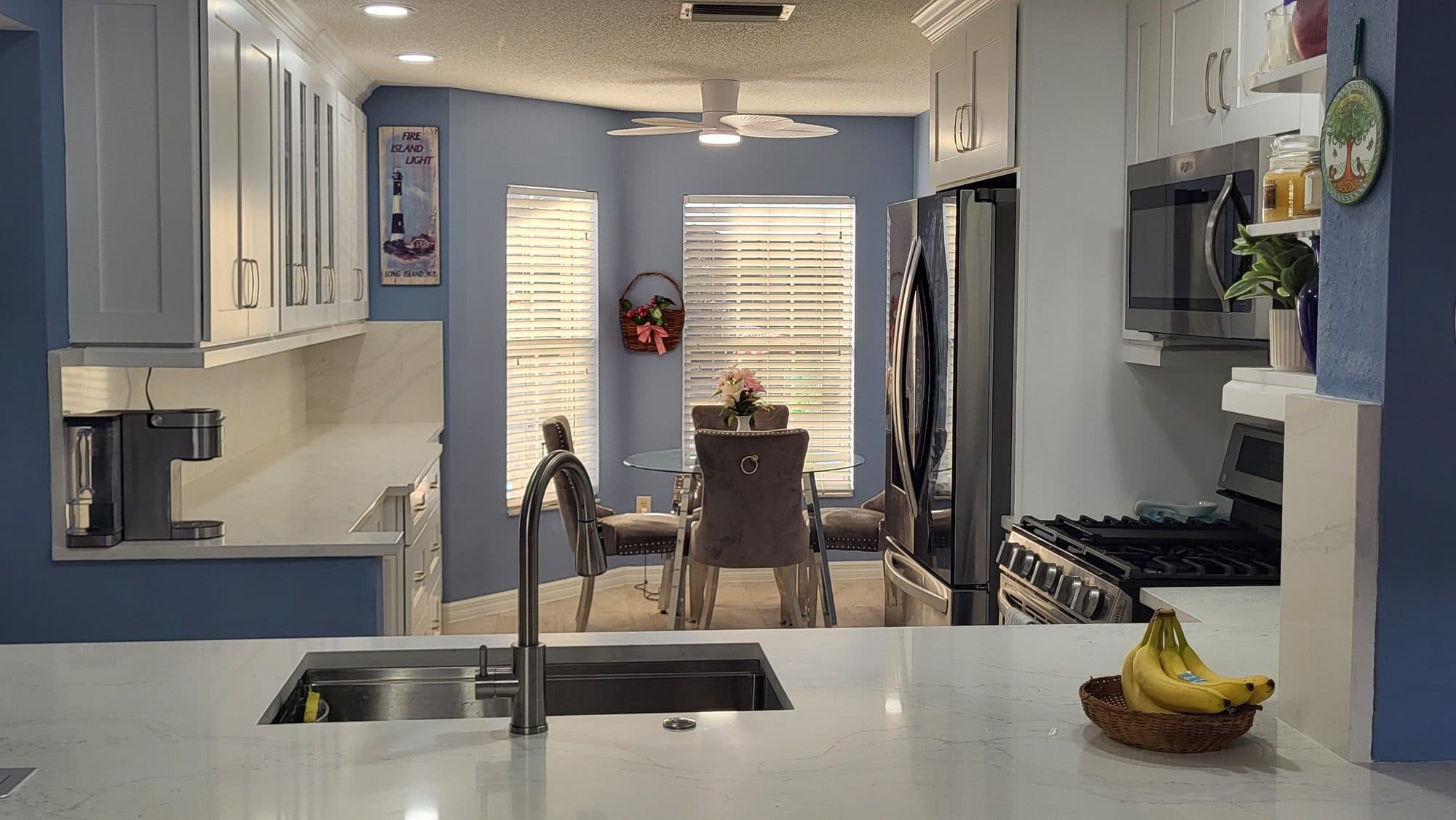 White Shaker Kitchen Sink View