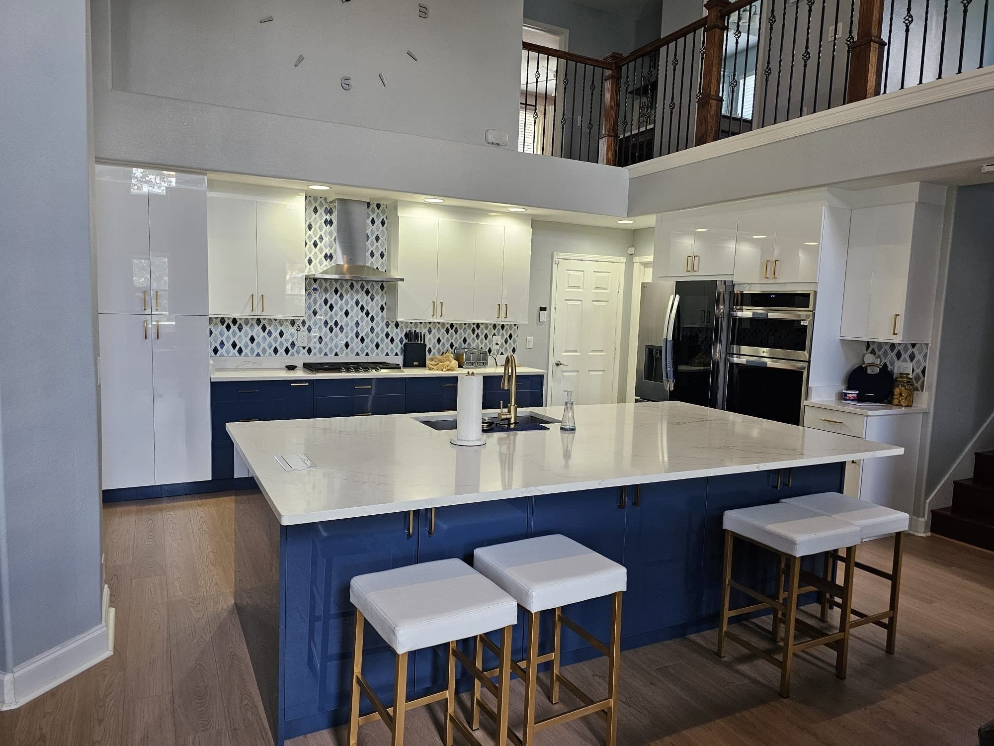 Two-Tone Kitchen with Navy Island