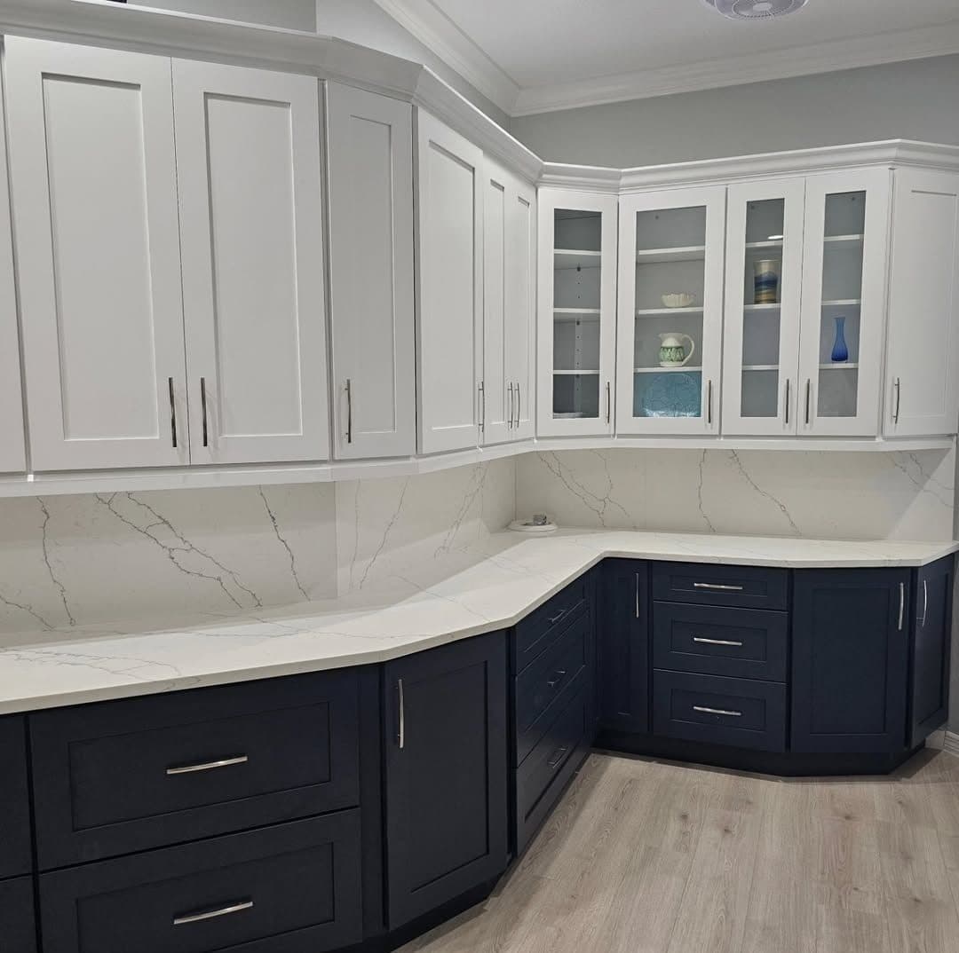 White and Navy Two-Tone Kitchen