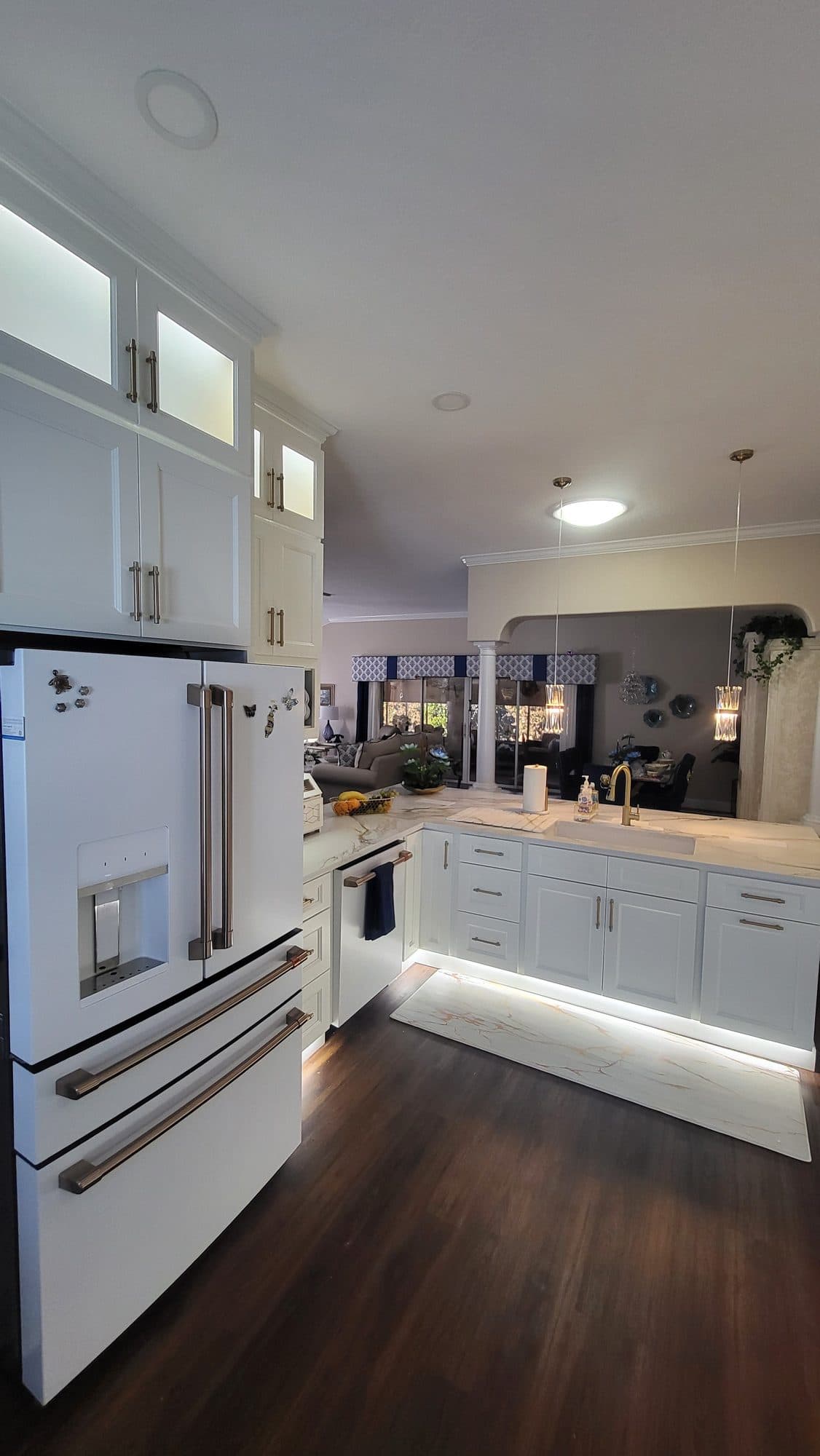 White Kitchen with Under-Cabinet Lighting