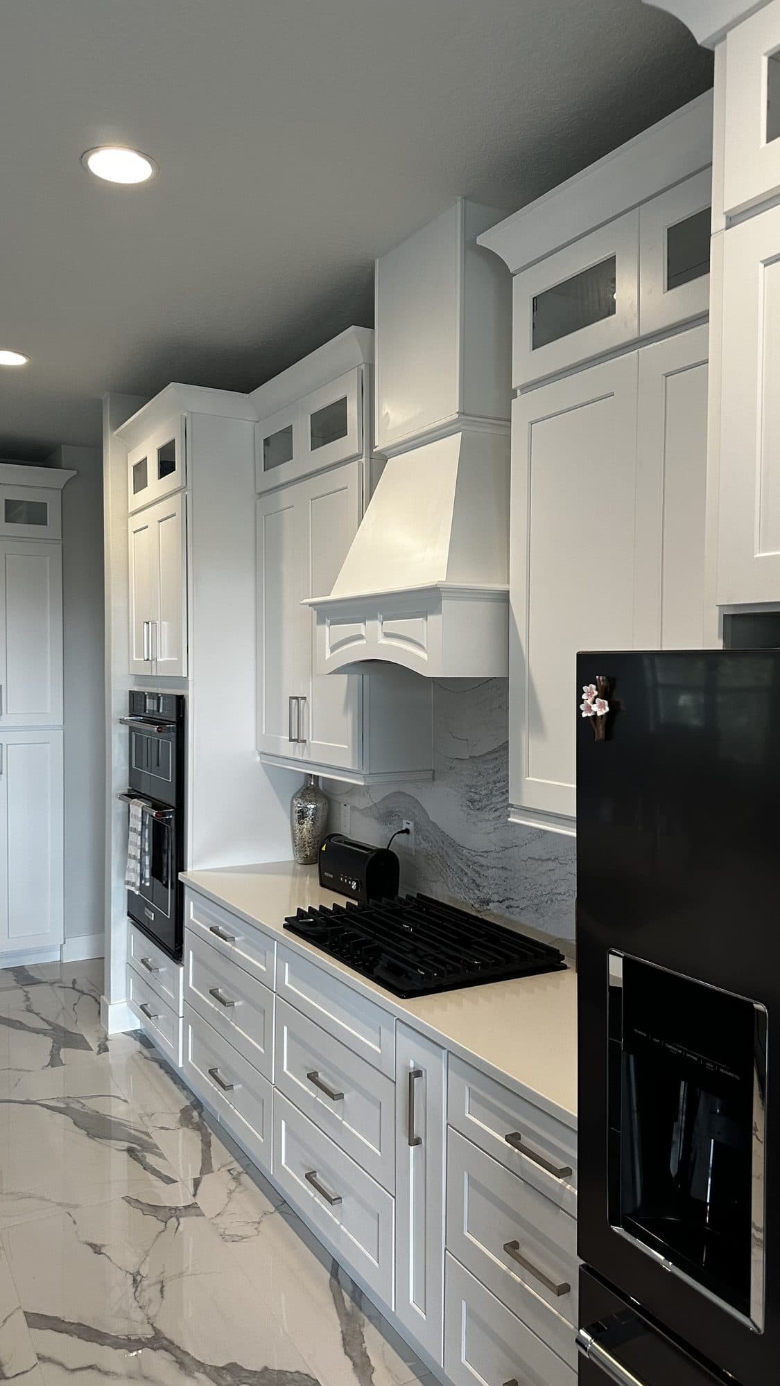 White Kitchen with Custom Hood