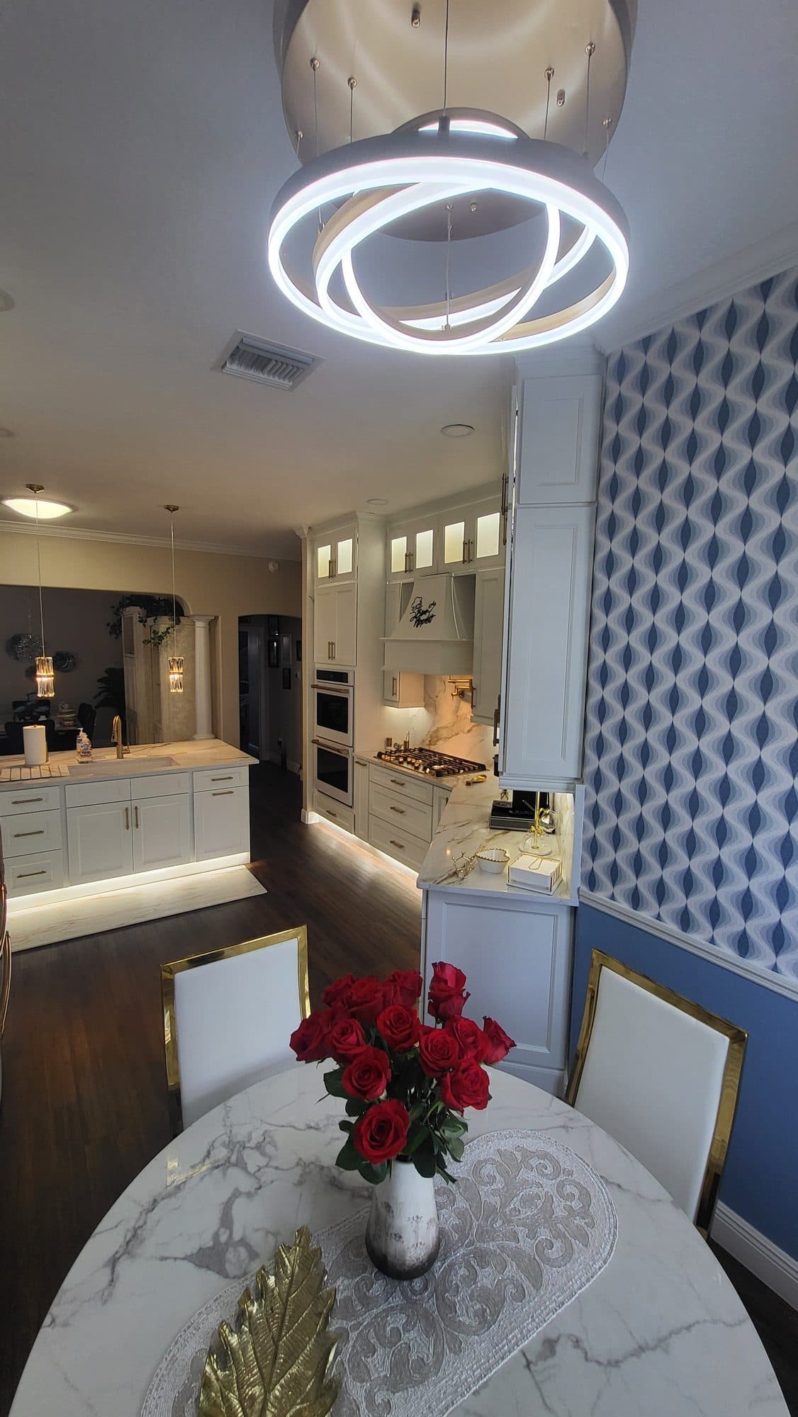 White Kitchen and Dining Area