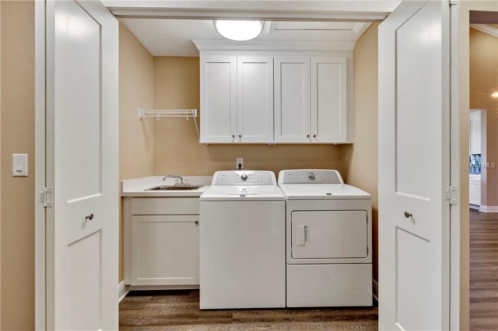 White Laundry Room Cabinets