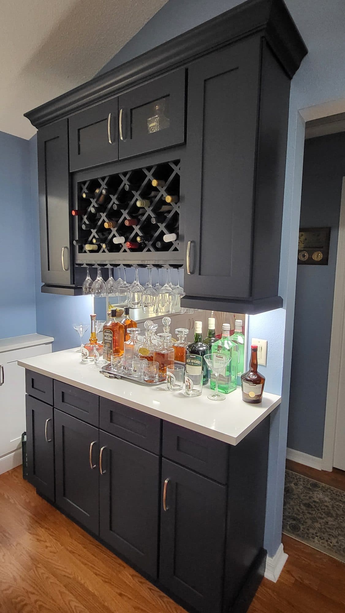Charcoal Bar with Wine Rack