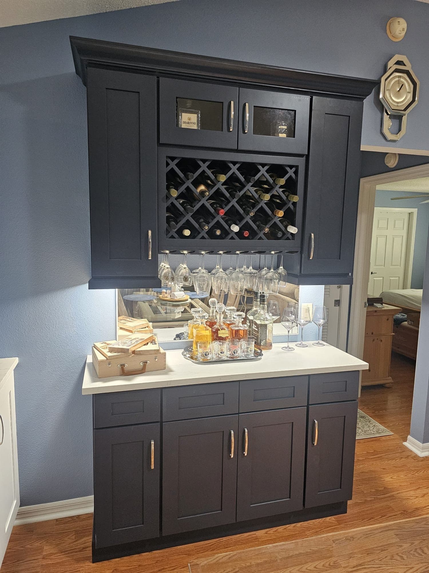 Charcoal Wet Bar with Wine Rack