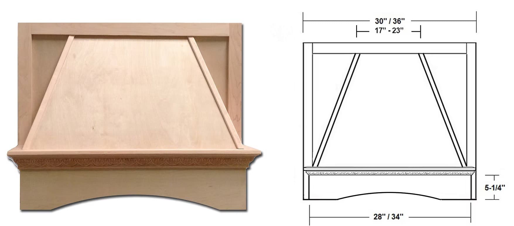 Symphony Decorative Chimney Hood - GL-SY-WCVAC30