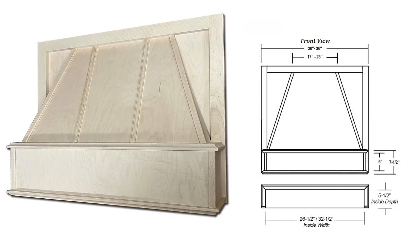 Classic Polished Chimney Hood - GL-WCH30PG